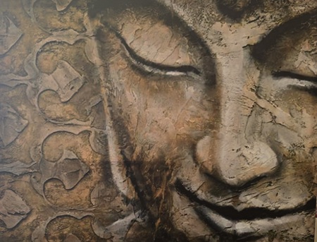 Druck auf Leinen - Buddhaface